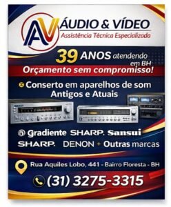 Conserto de Som, Receiver, Toca discos e toda linha de áudio Tel;(31)3275 3315